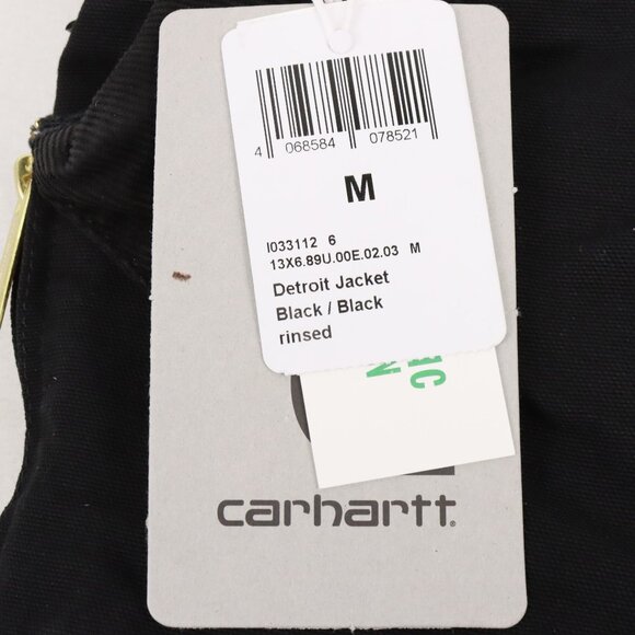 NWT Carhartt WIP Detroit Jacket (Spring) in Black (Rinsed) Dearborn Canvas (M) - Picture 4 of 6